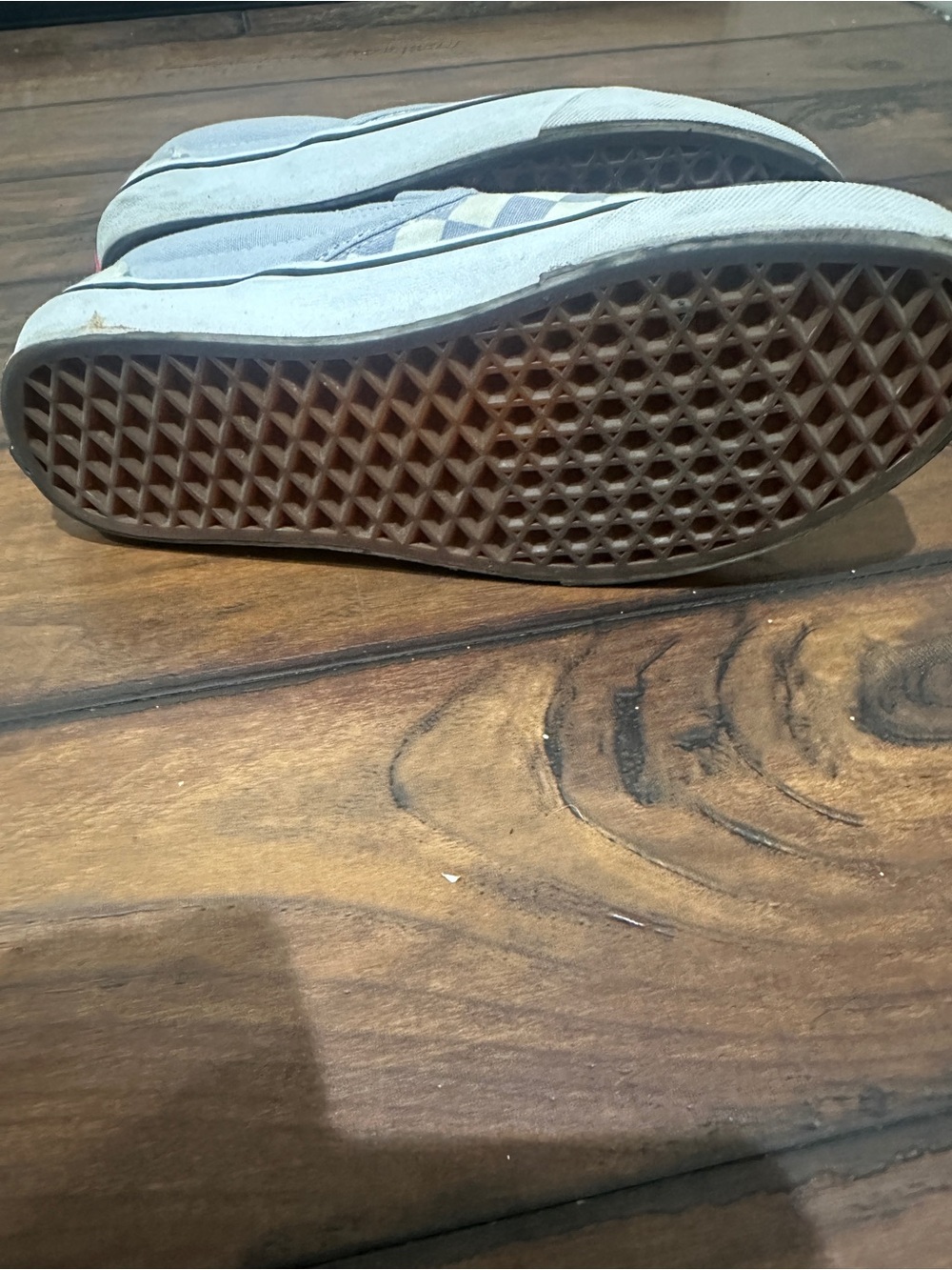 Checkerboard VANS Slip-On Sneakers in Lavender and White - Picture 4 of 4